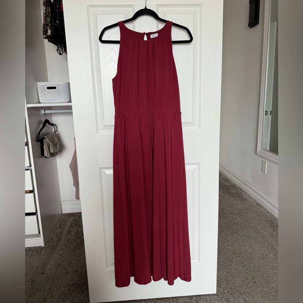 RED BABATON LONG DRESS